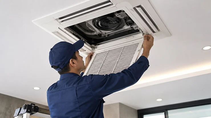 Upah Pasang Aircond Casette